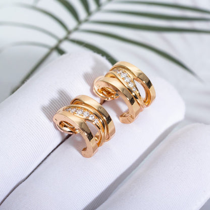 [⭐moonlume]ZERO 1 PINK GOLD DIAMONDS EARRINGS