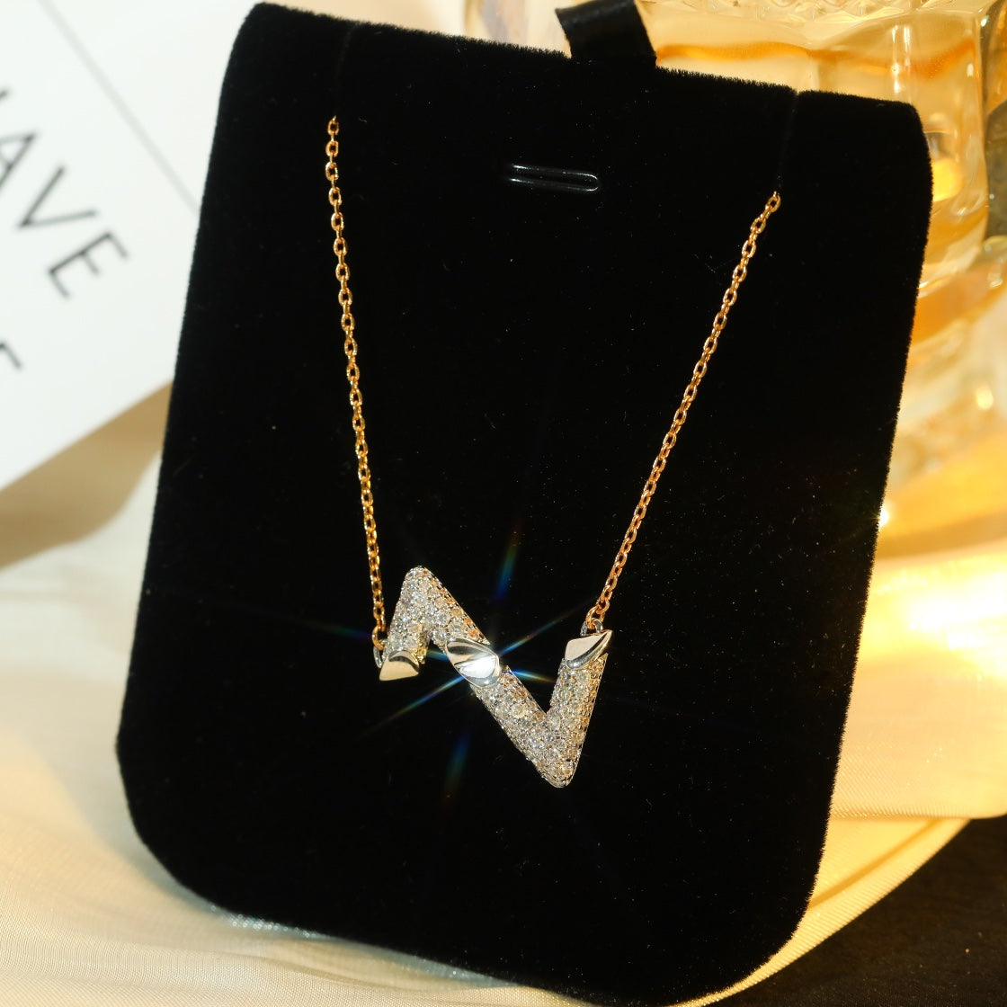 [⭐moonlume]VOLT SILVER DIAMOND PEDANT NECKLACE