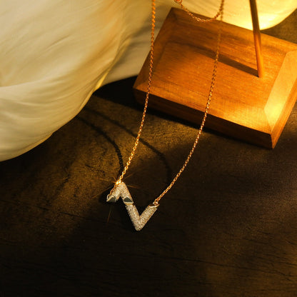 [⭐moonlume]VOLT SILVER DIAMOND PEDANT NECKLACE