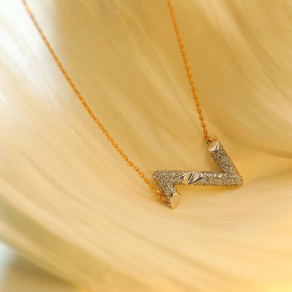 [⭐moonlume]VOLT SILVER DIAMOND PEDANT NECKLACE