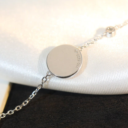 [⭐moonlume]SUN MOTIF PINK MOP SILVER BRACELET