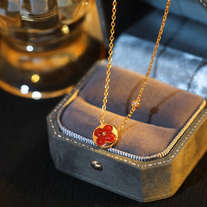 [⭐moonlume]SUN PEDANT PINK GOLD 1 DIAMOND NECKLACE