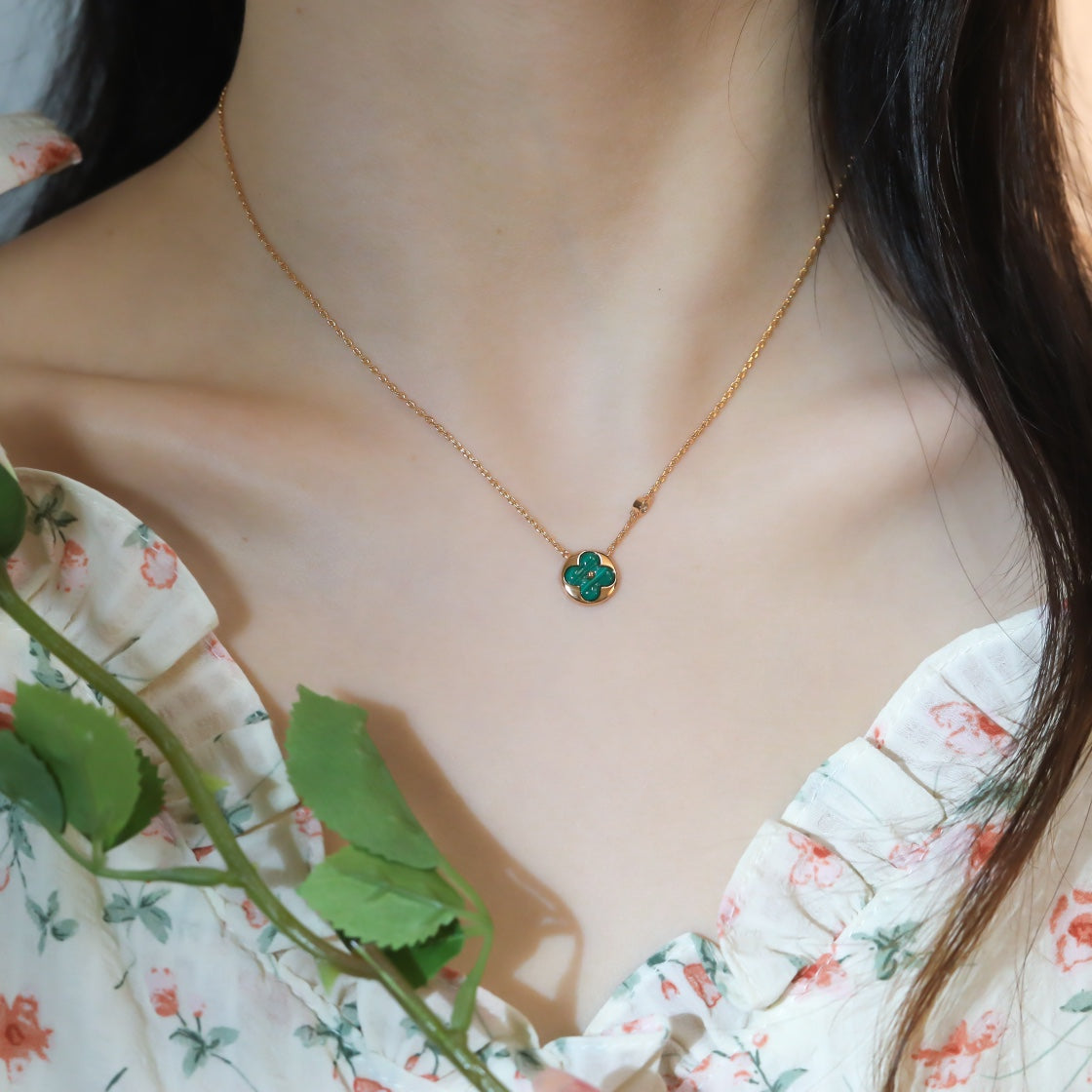 [⭐moonlume]SUN PEDANT PINK GOLD 1 DIAMOND NECKLACE