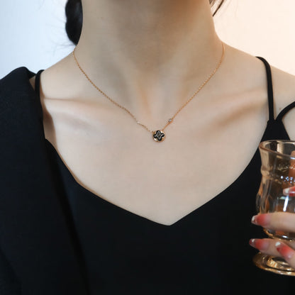 [⭐moonlume]SUN PEDANT PINK GOLD 1 DIAMOND NECKLACE