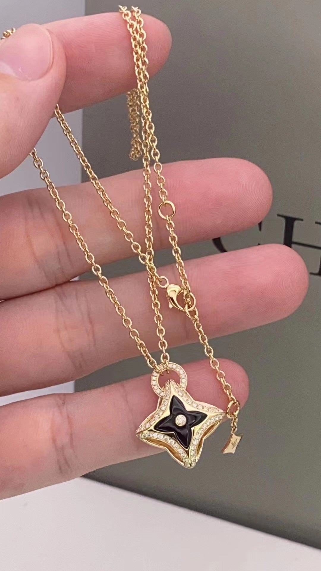 [⭐moonlume]STAR PEDANT PINK GOLD DIAMOND NECKLACE