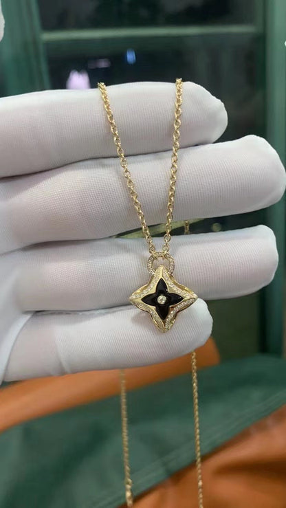 [⭐moonlume]STAR PEDANT PINK GOLD DIAMOND NECKLACE