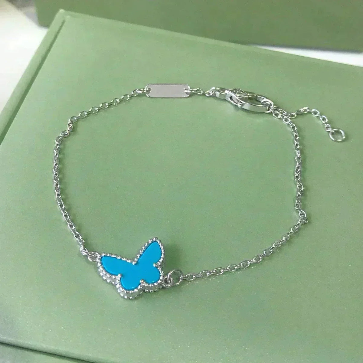 [⭐moonlume]BUTTERFLY TURQUOISE BUTTERFLY BRACELET SILVER