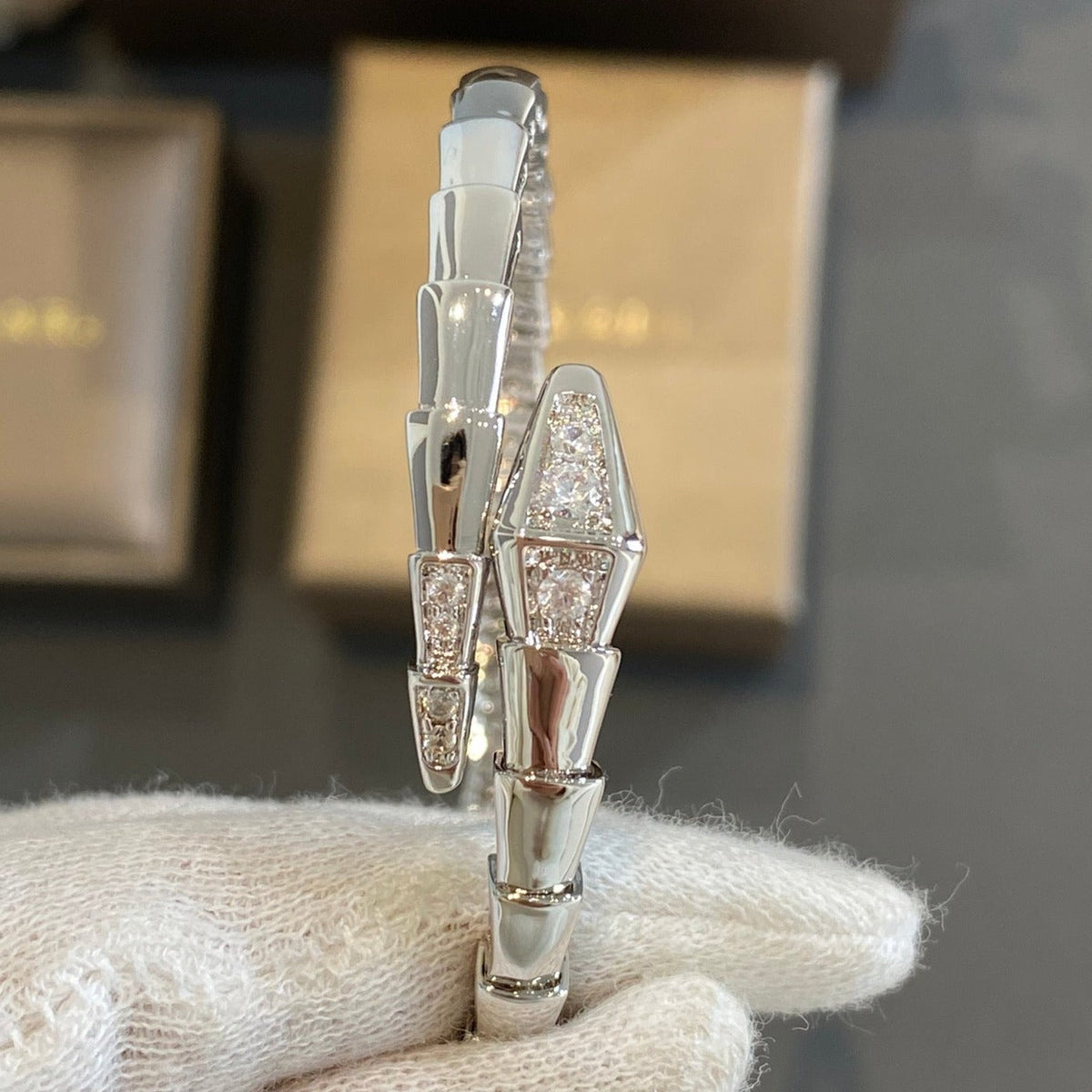 [⭐moonlume]SERPENTI BRACELET DIAMONDS SILVER