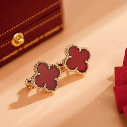 [⭐moonlume]CLOVER MEDIUM 1 MOTIFS CARNELIAN  EARRINGS