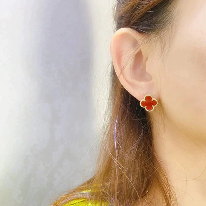 [⭐moonlume]CLOVER MEDIUM 1 MOTIFS CARNELIAN  EARRINGS