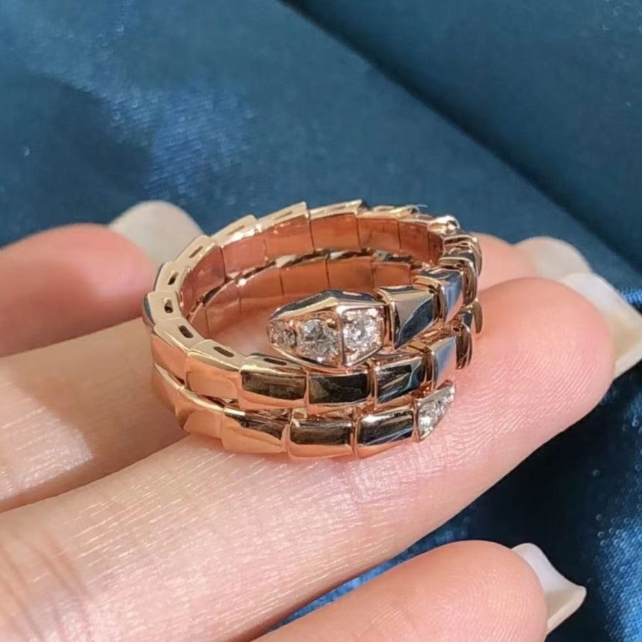 [⭐moonlume]SERPENTS DOUBLE ROW DIAMOND RING