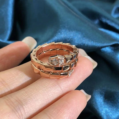 [⭐moonlume]SERPENTS DOUBLE ROW DIAMOND RING
