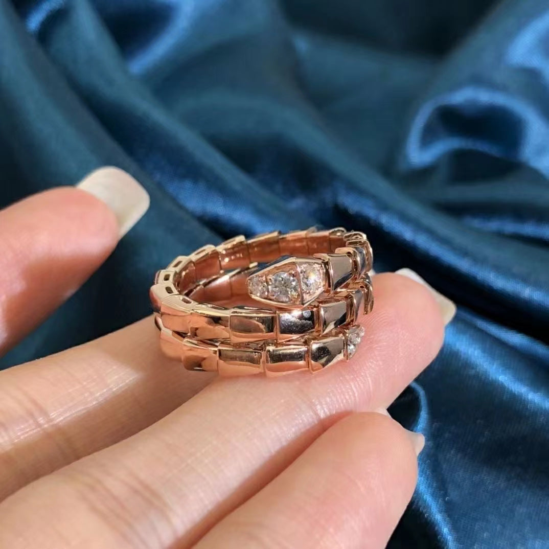 [⭐moonlume]SERPENTS DOUBLE ROW DIAMOND RING