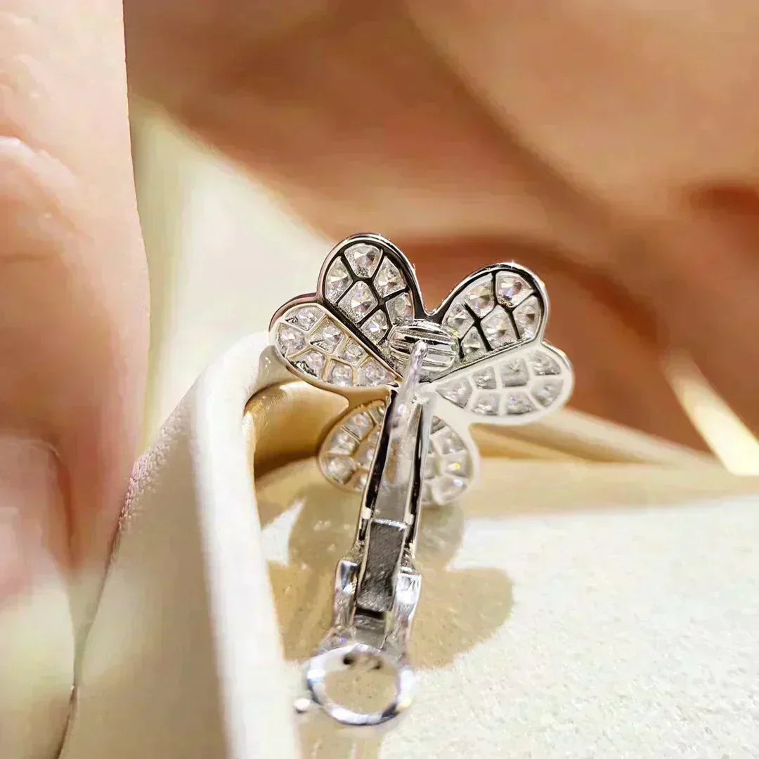 [⭐moonlume]CLOVER COMOS DIAMOND EARRINGS SILVER