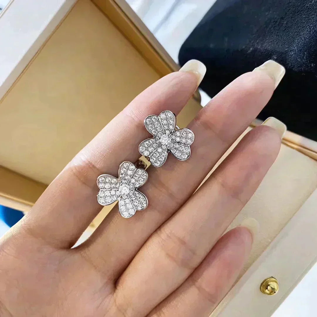 [⭐moonlume]CLOVER COMOS DIAMOND EARRINGS SILVER