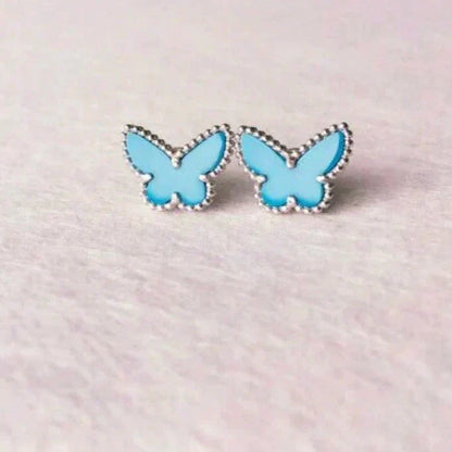[⭐moonlume]BUTTERFLY TURQUOISE EARRINGS SILVER