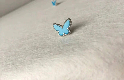 [⭐moonlume]BUTTERFLY TURQUOISE EARRINGS SILVER
