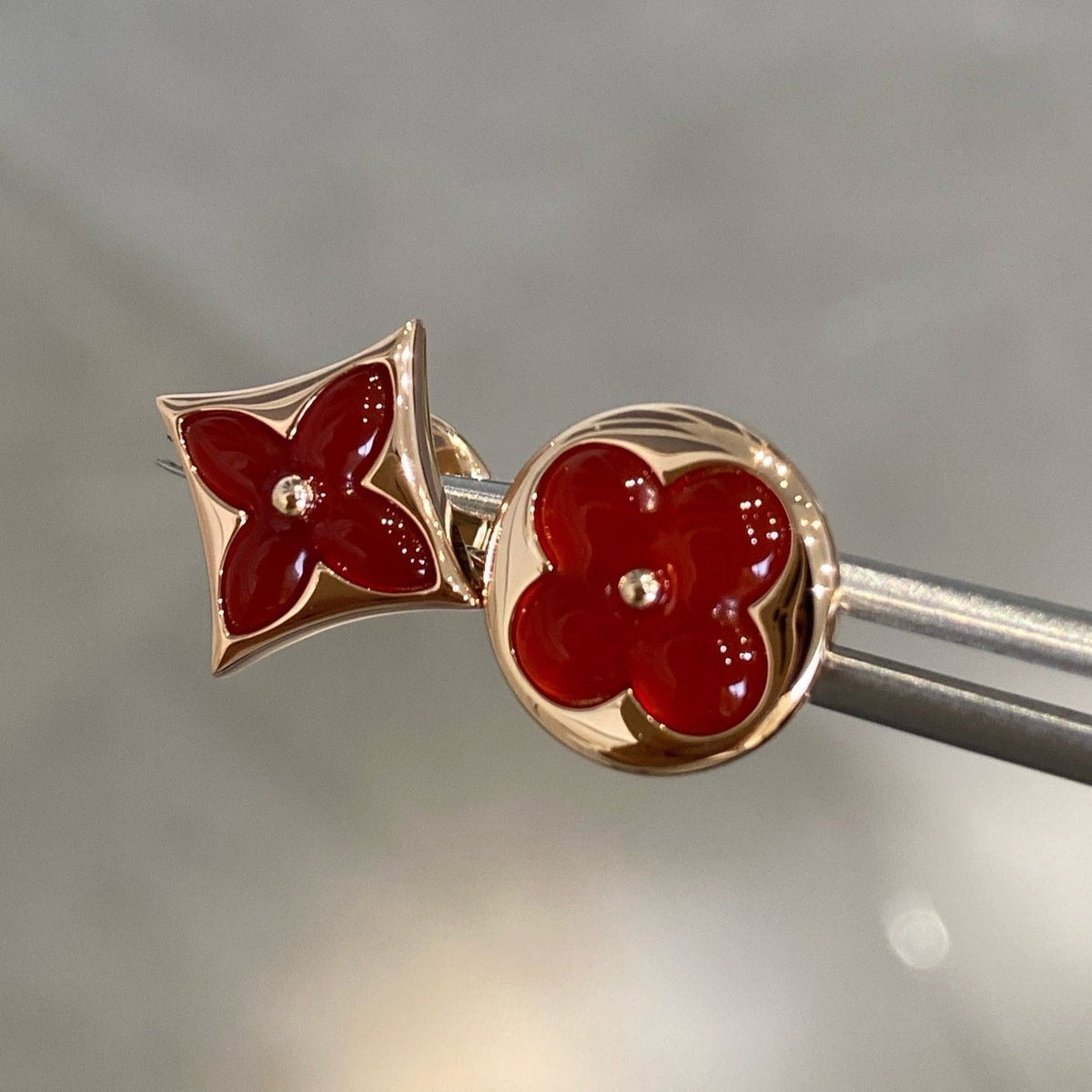 [⭐moonlume]STAR AND SUN PINK GOLD CARNELIAN STUD EARRINGS