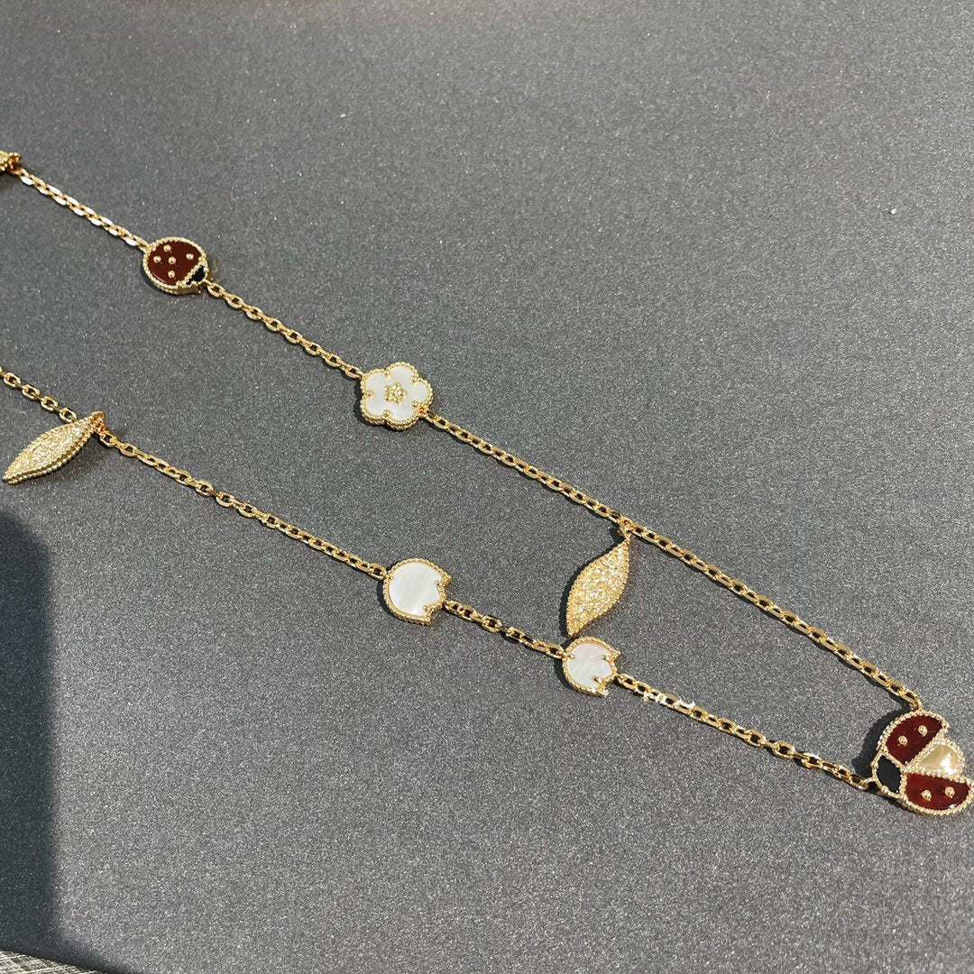 [⭐moonlume]LUCKY SPRING 15 MOTIFS GOLD NECKLACE