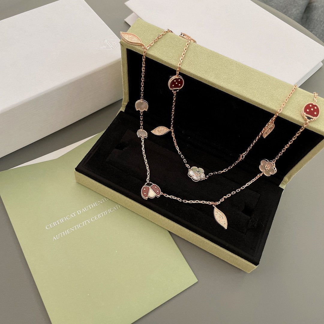 [⭐moonlume]LUCKY SPRING 15 MOTIFS ROSE GOLD NECKLACE