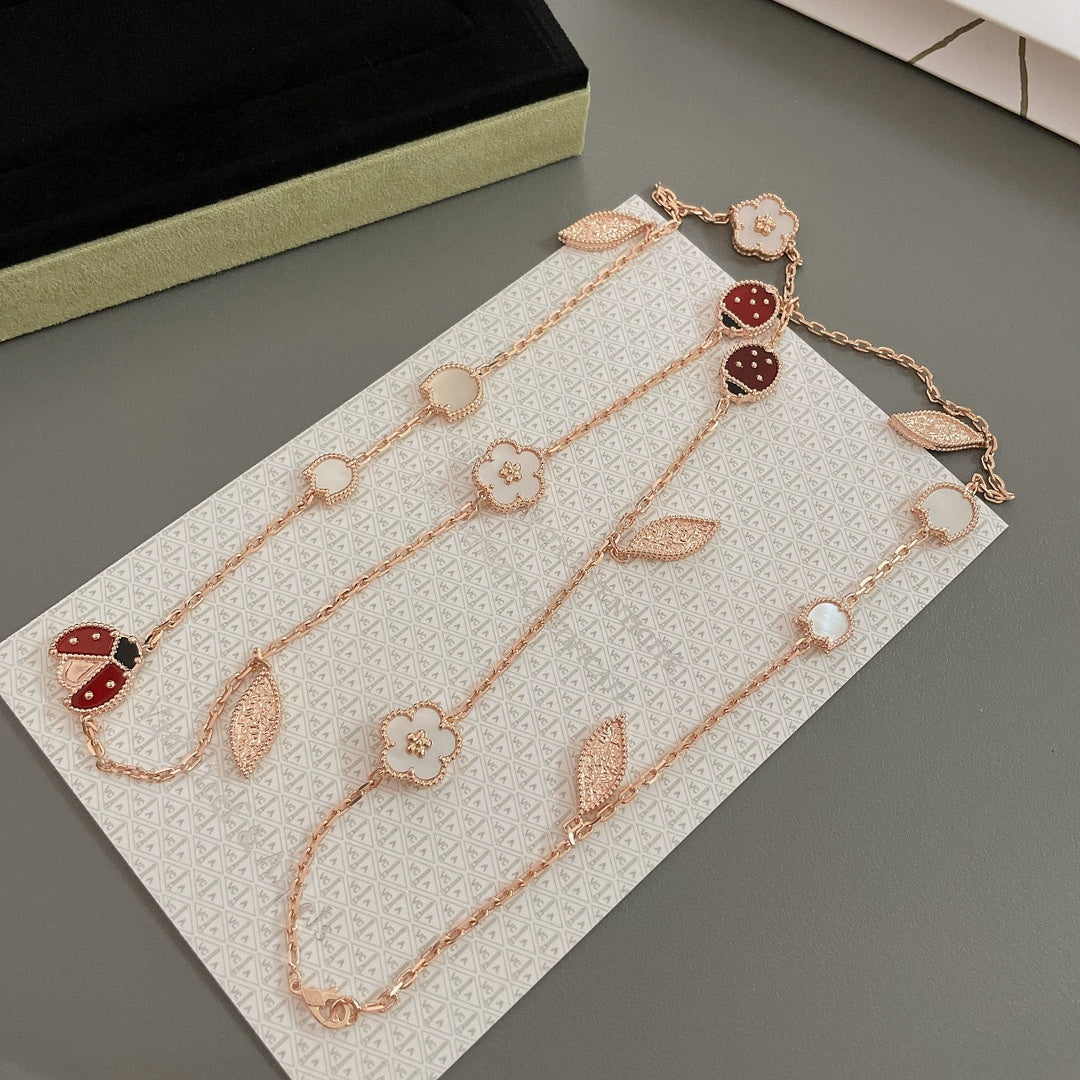 [⭐moonlume]LUCKY SPRING 15 MOTIFS ROSE GOLD NECKLACE