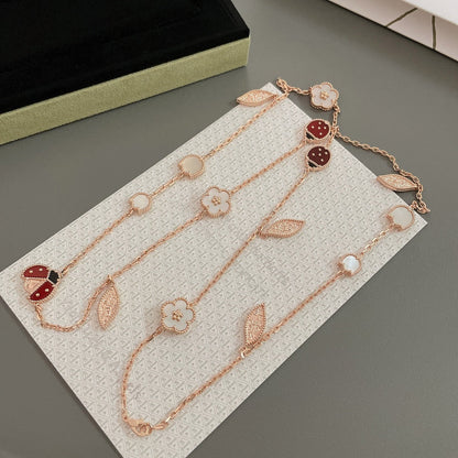 [⭐moonlume]LUCKY SPRING 15 MOTIFS ROSE GOLD NECKLACE