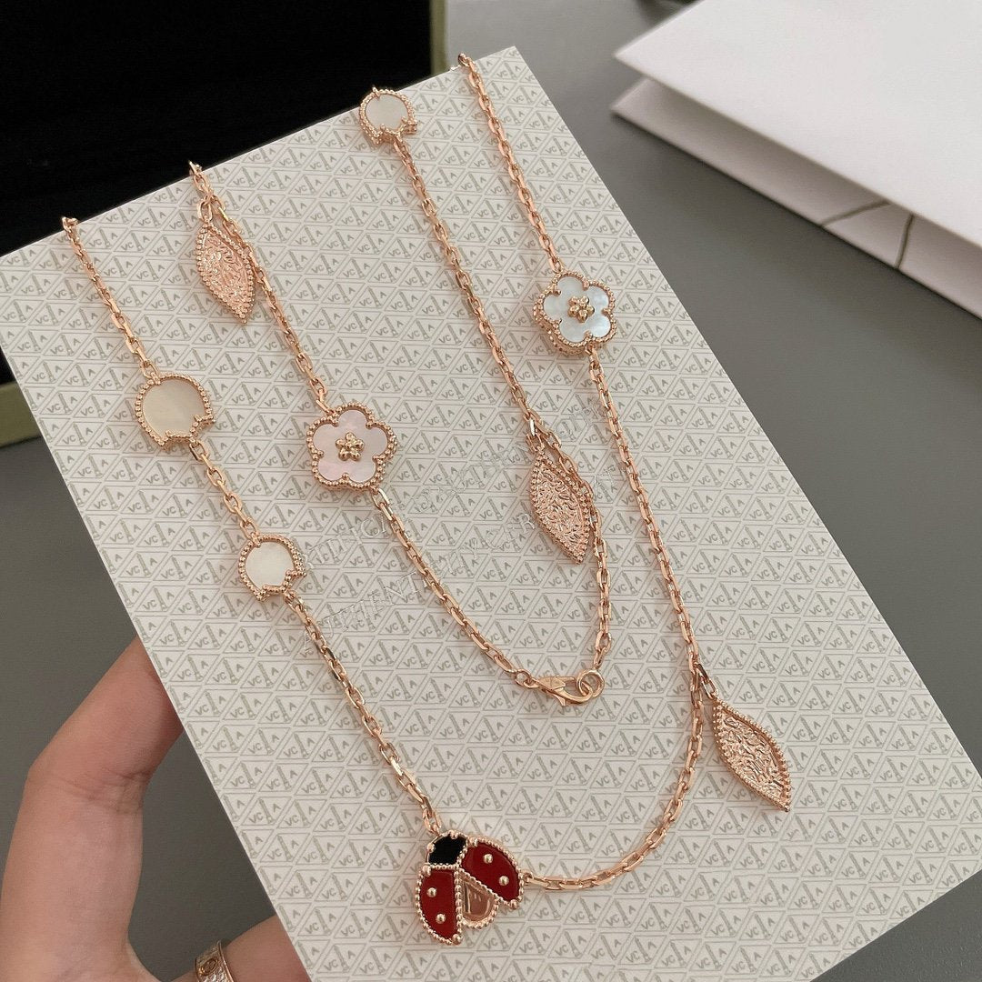 [⭐moonlume]LUCKY SPRING 15 MOTIFS ROSE GOLD NECKLACE