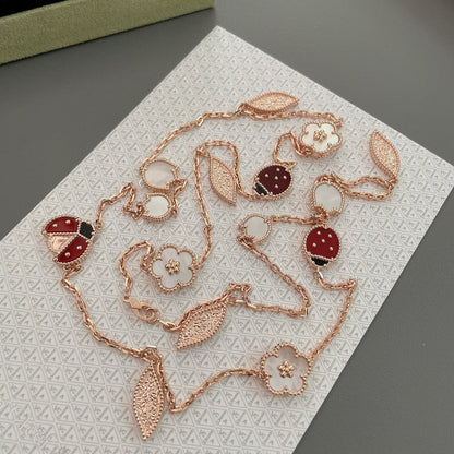 [⭐moonlume]LUCKY SPRING 15 MOTIFS ROSE GOLD NECKLACE