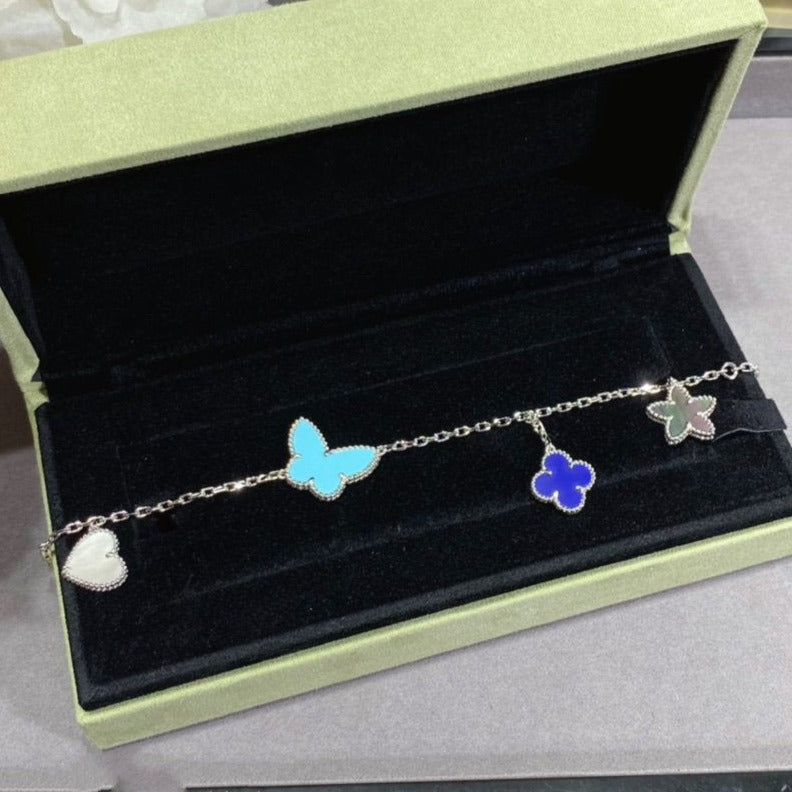 [⭐moonlume]LUCKY SPRING SILVER BRACELET 4 MOTIF