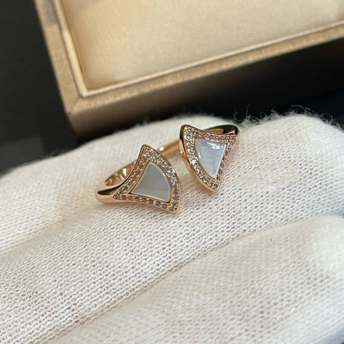[⭐moonlume]DREAM MOP DIAMOND OPEN RING