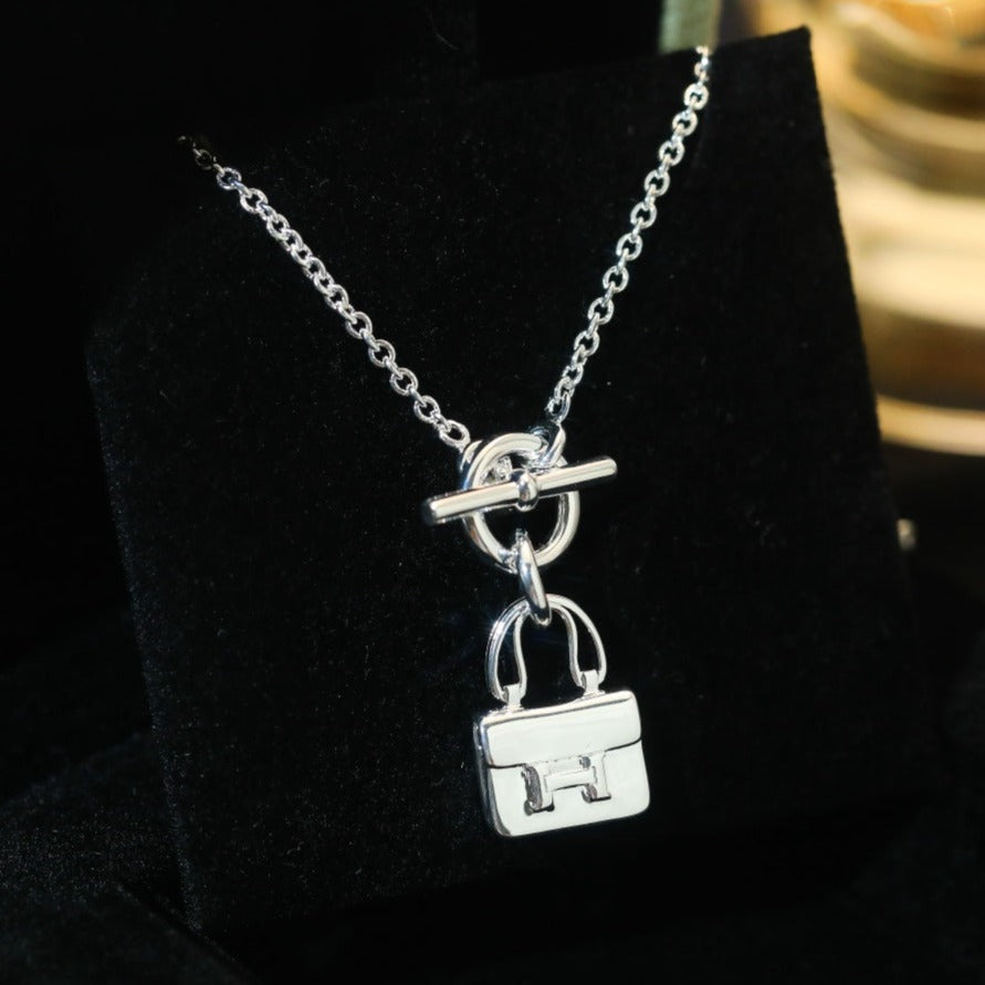 [⭐moonlume]POP H PEDANT SILVER NECKLACE
