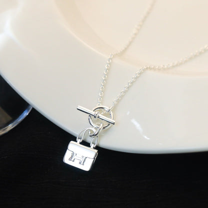 [⭐moonlume]POP H PEDANT SILVER NECKLACE