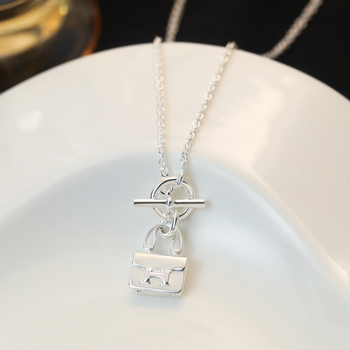 [⭐moonlume]POP H PEDANT SILVER NECKLACE