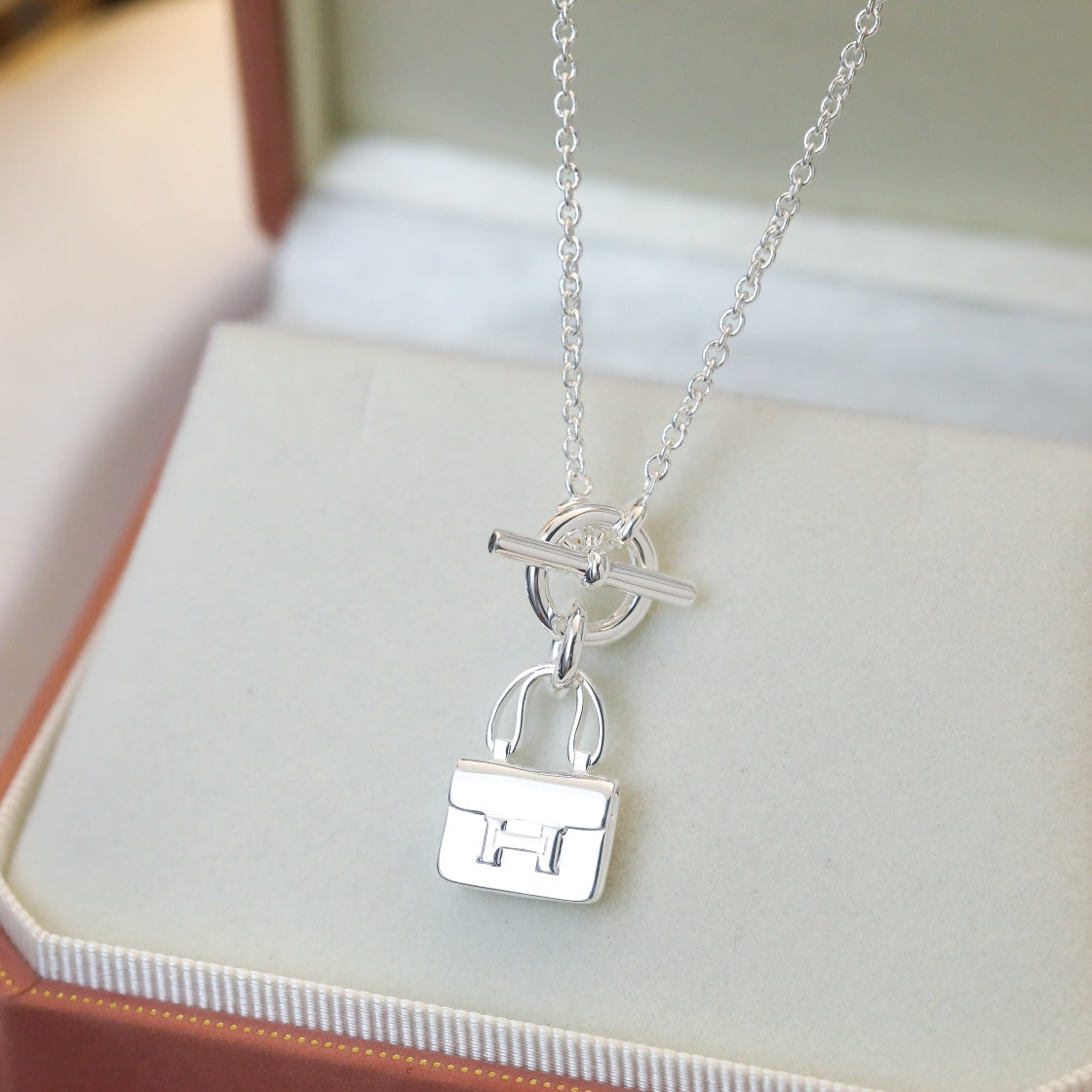 [⭐moonlume]POP H PEDANT SILVER NECKLACE