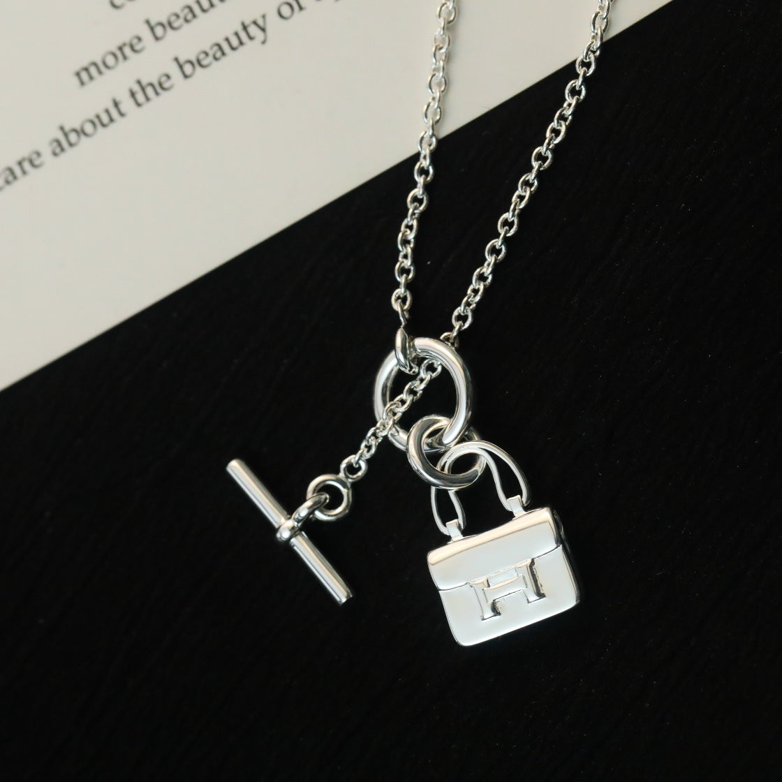 [⭐moonlume]POP H PEDANT SILVER NECKLACE