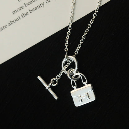 [⭐moonlume]POP H PEDANT SILVER NECKLACE
