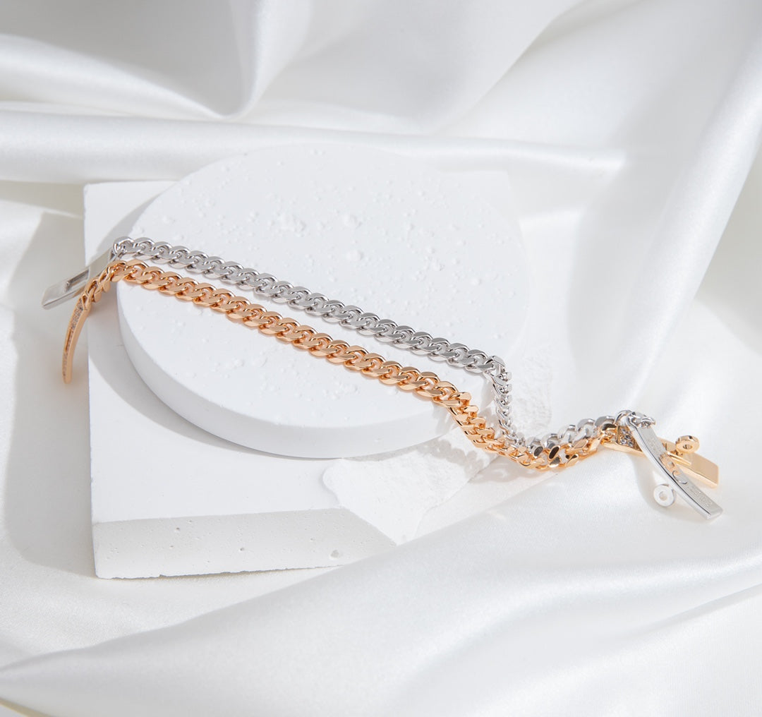 [⭐moonlume]KELLY CHAIN SILVER DIAMOND BRACELET