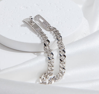 [⭐moonlume]KELLY CHAIN SILVER DIAMOND BRACELET