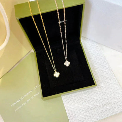 [⭐moonlume]CLOVER MINI 9.5MM WHITE MOTHER-OF-PEARL NECKLACE