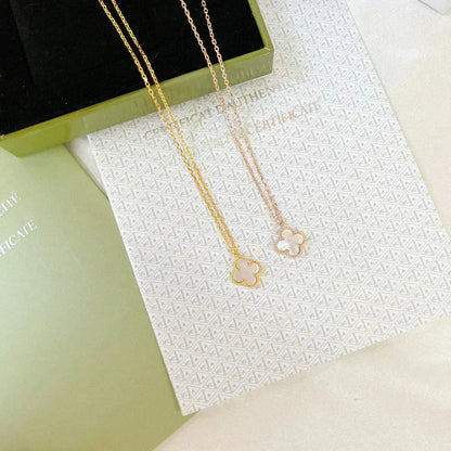 [⭐moonlume]CLOVER MINI 9.5MM WHITE MOTHER-OF-PEARL NECKLACE