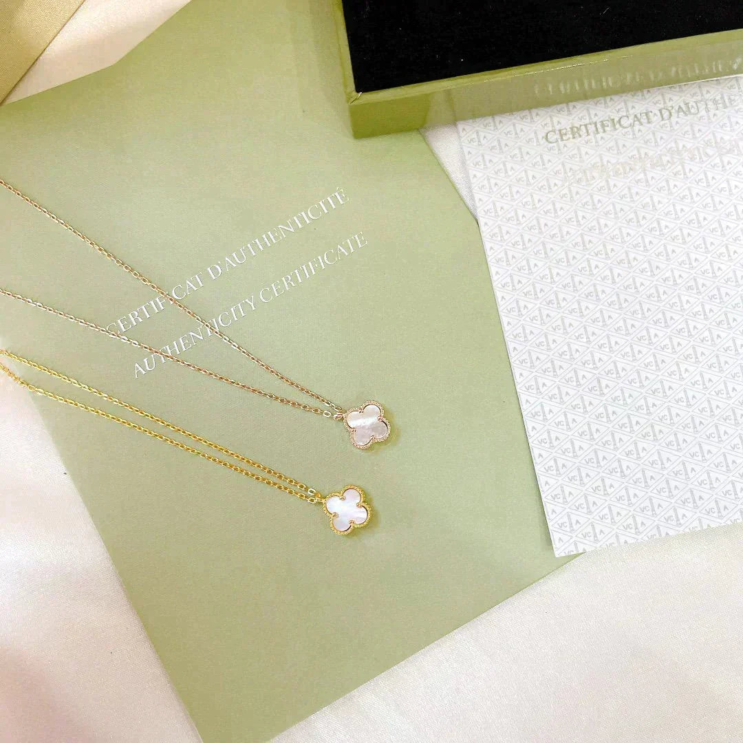 [⭐moonlume]CLOVER MINI 9.5MM WHITE MOTHER-OF-PEARL NECKLACE