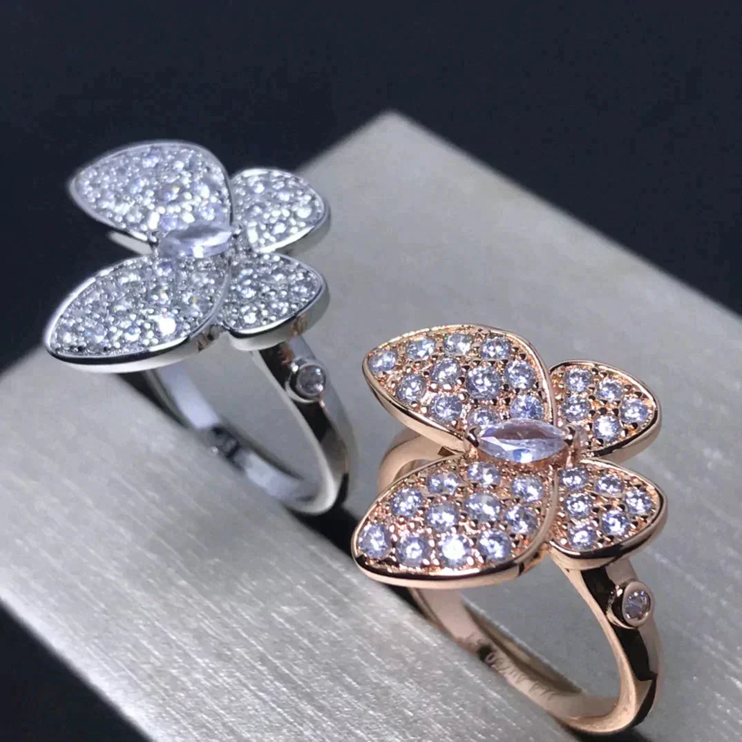 [⭐moonlume]BUTTERFLY PINK GOLD DIAMOND RING