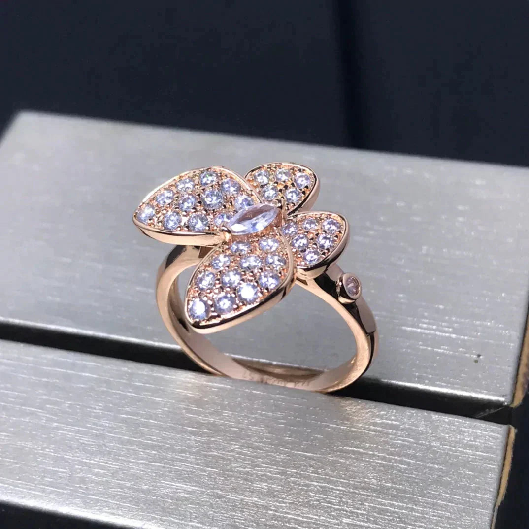 [⭐moonlume]BUTTERFLY PINK GOLD DIAMOND RING