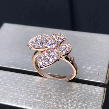 [⭐moonlume]BUTTERFLY PINK GOLD DIAMOND RING