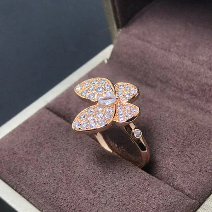 [⭐moonlume]BUTTERFLY PINK GOLD DIAMOND RING