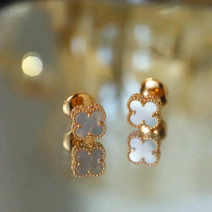 [⭐moonlume]CLOVER MINI 9.5MM WHITE MOP EARRINGS