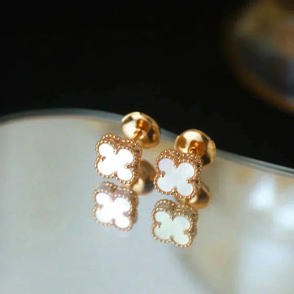 [⭐moonlume]CLOVER MINI 9.5MM WHITE MOP EARRINGS
