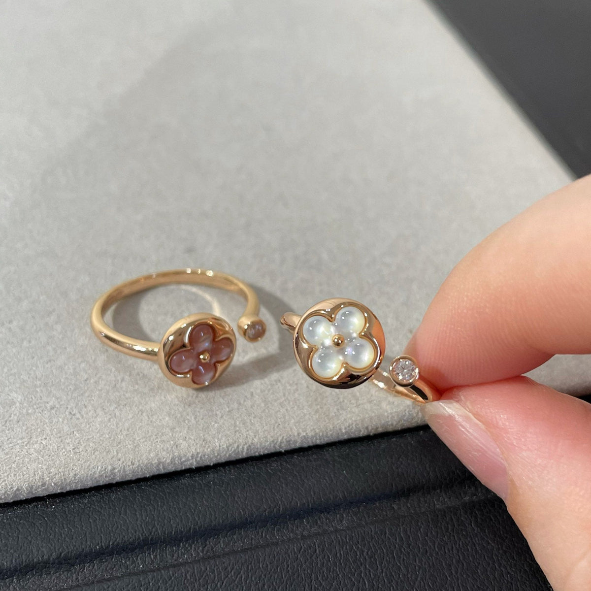 [⭐moonlume]SUN 1 DIAMOND PINK MOP RING