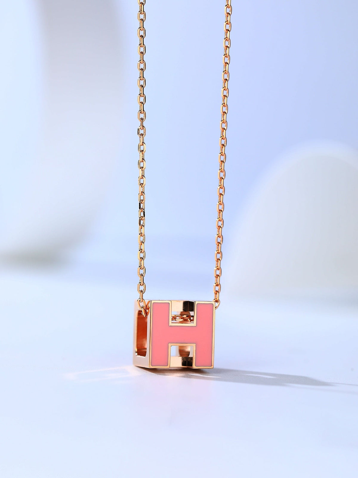 [⭐moonlume]H CAGE PINK GOLD NECKLACE