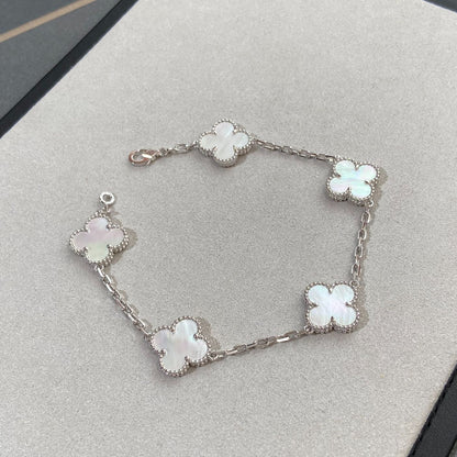 [⭐moonlume]CLOVER WHITE PEARL MOP 5 MOTIF BRACELET COLLECTION